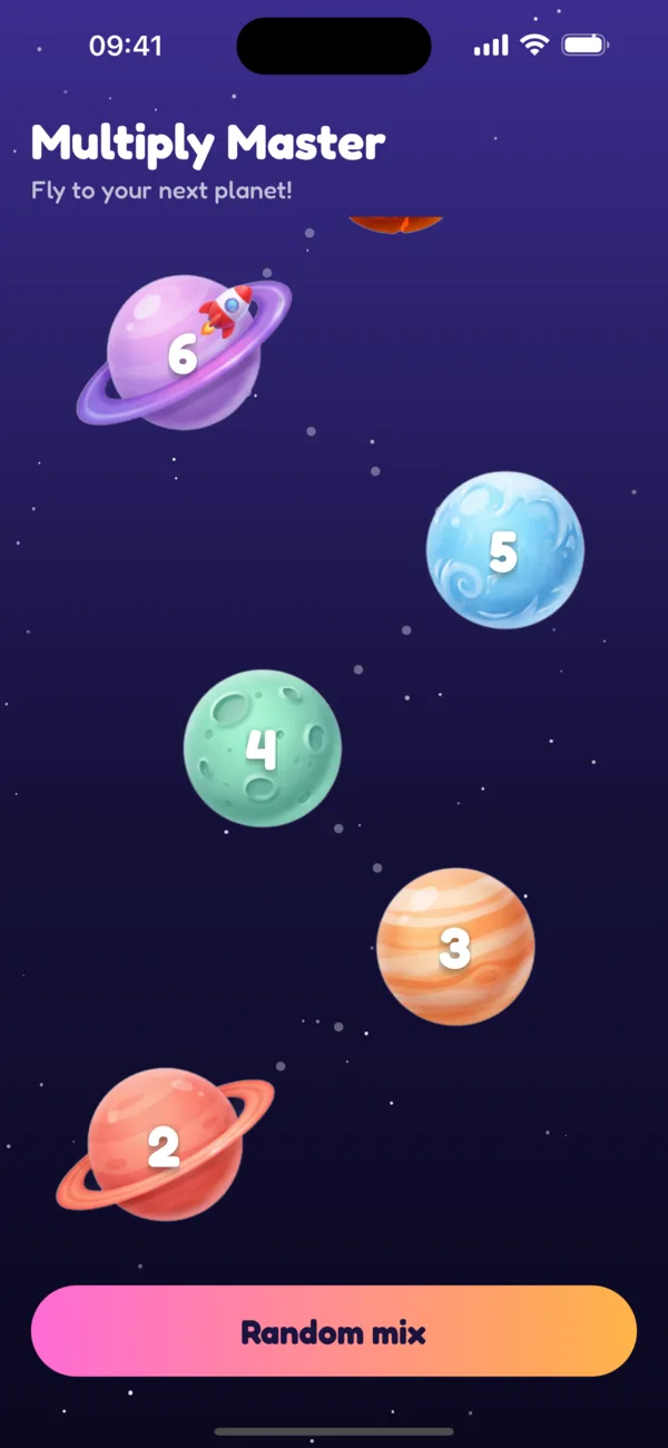 Multiply Master map with a planet for each times table