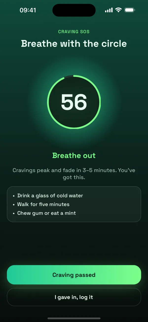 Craving SOS breathing circle
